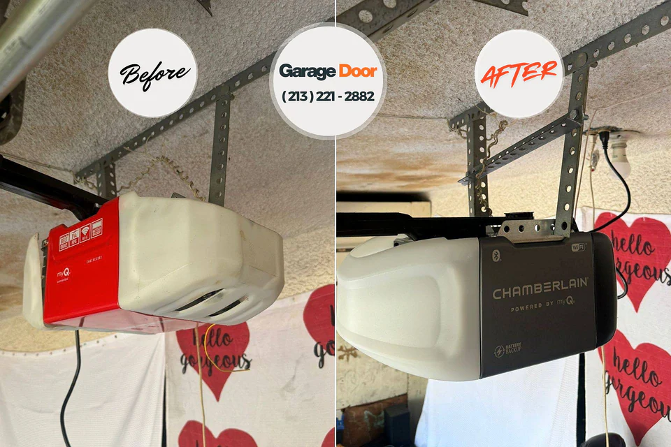 Before and after: garage door repair Gales Ferry, CT